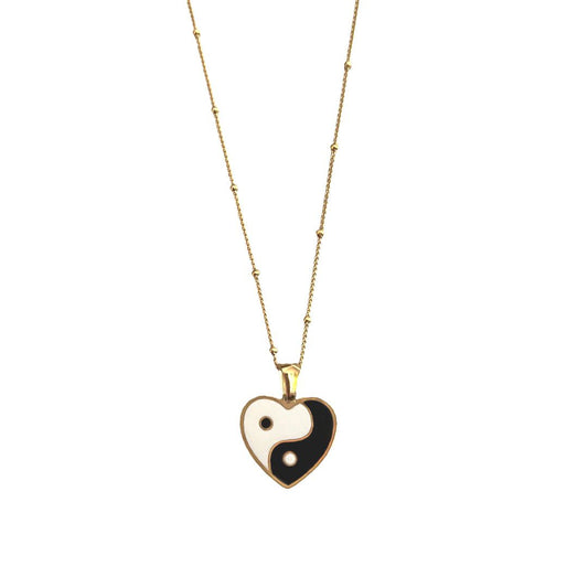 18k gold Yin yang necklace.