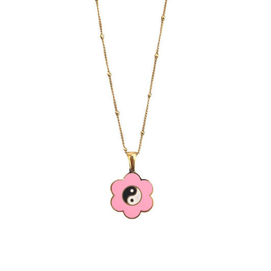 18k gold flower necklace.