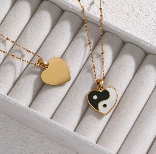 18k gold Yin yang necklace.