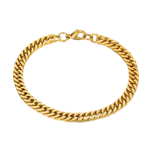 Gevlochten gouden armband.