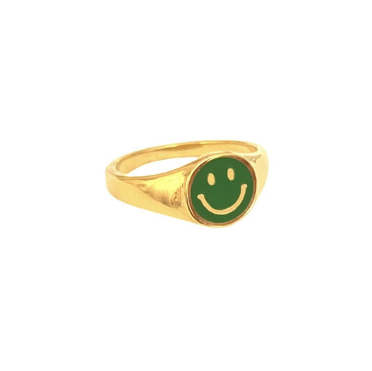 Green smiley ring.